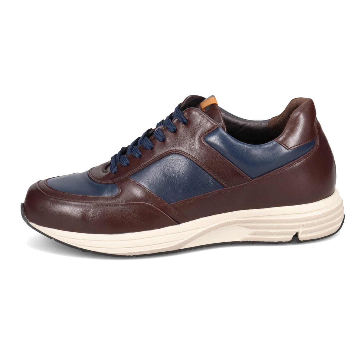 madras ON,OFFボーダーレスなレザースニーカー　M487 D-BROWN/NAVY 25.0