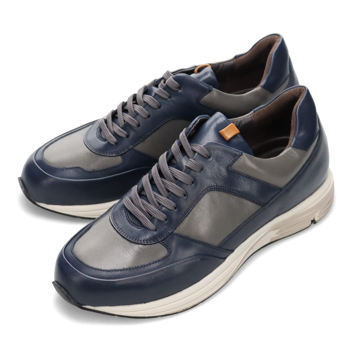 madras ON,OFFボーダーレスなレザースニーカー　M487 NAVY/GRAY 25.0