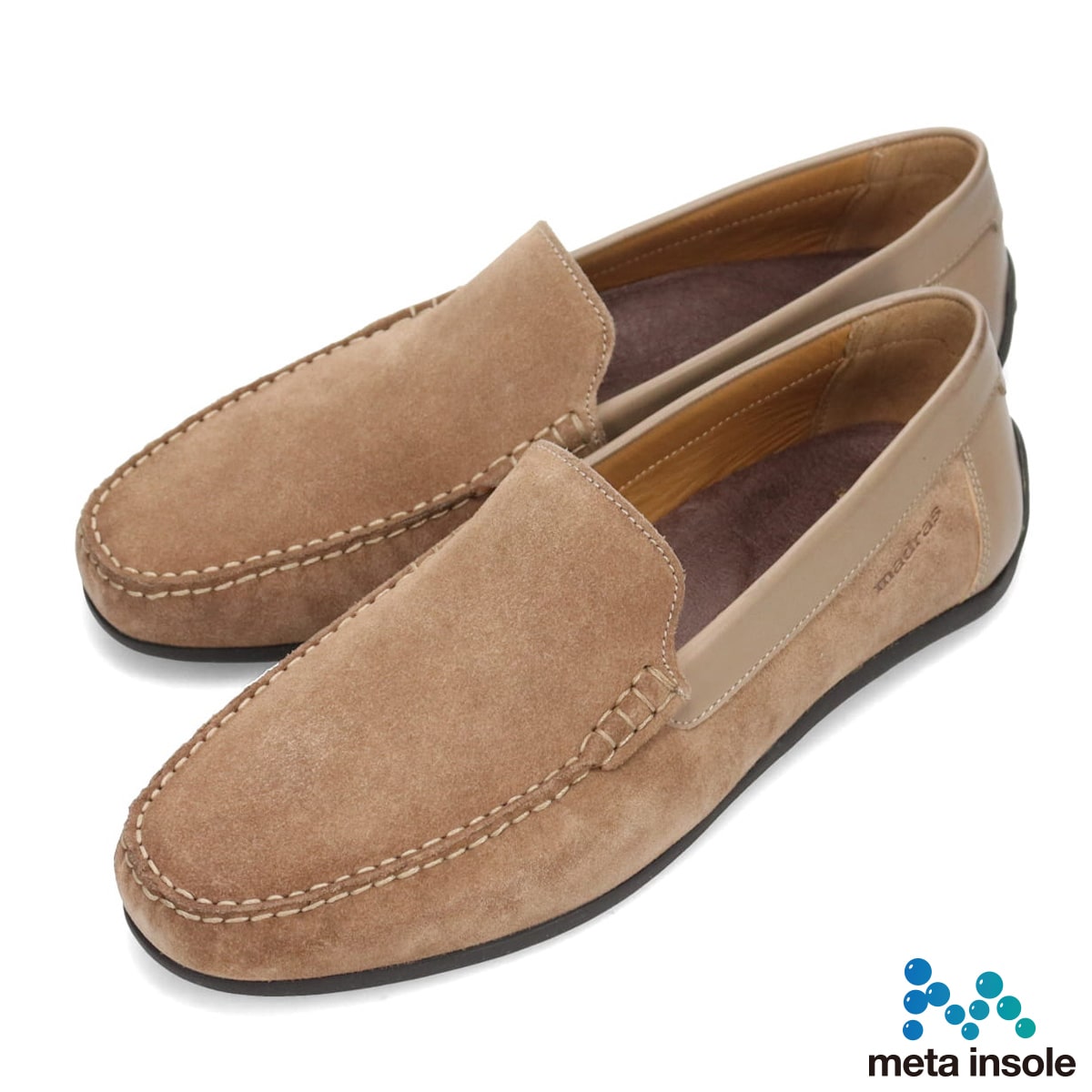 マドラス madras metaインソール meta insole  ドライビングスリッポンシューズ M8614MT BEIGE-SILKY 25.0