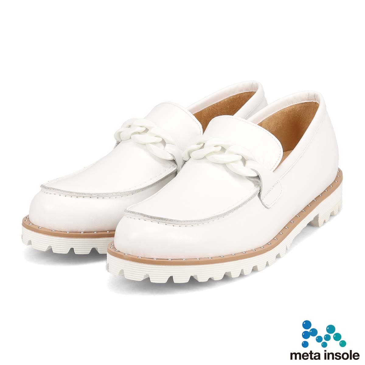 マドラス madras metaインソール搭載　上質できちんと感のあり足元が華やぐビットローファー　MAL9127MT WHITE 23.0