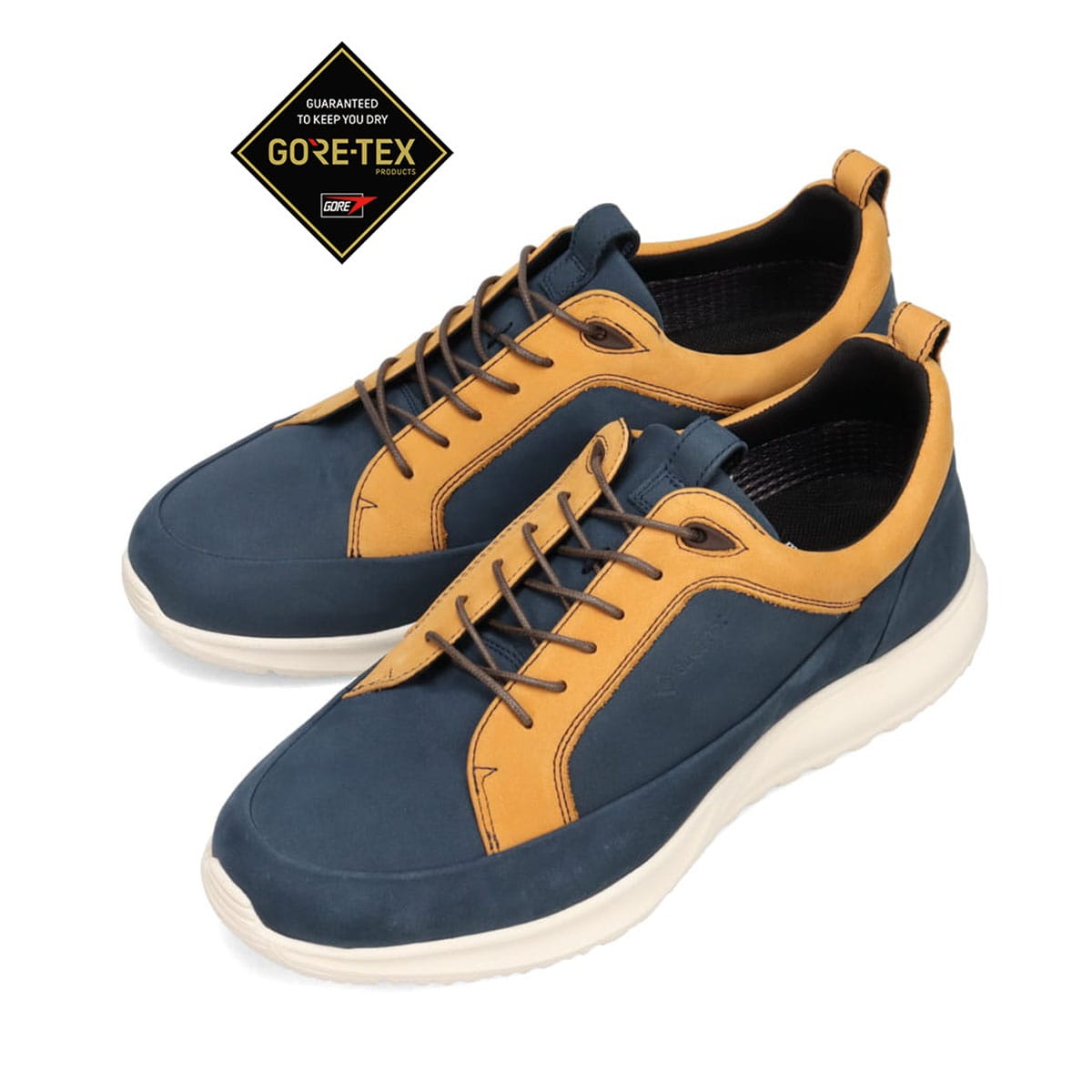 【GORE-TEX】マドラスウォーク madrasWalk　全天候快適なレザースニーカー　MW7600 NAVY/YELLOW 25.0