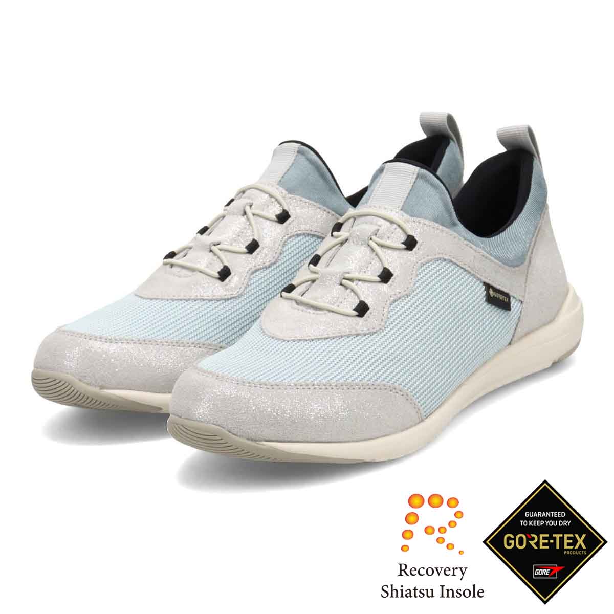 【GORE-TEX】マドラスウォーク madras Walk 「Recovery Shiatsu Insole」搭載で指圧効果により血行をよくする。 通勤快適  トラベルウォーキングにもお勧め！ 快適軽量スニーカー  MWL1004R SILVER 23.0