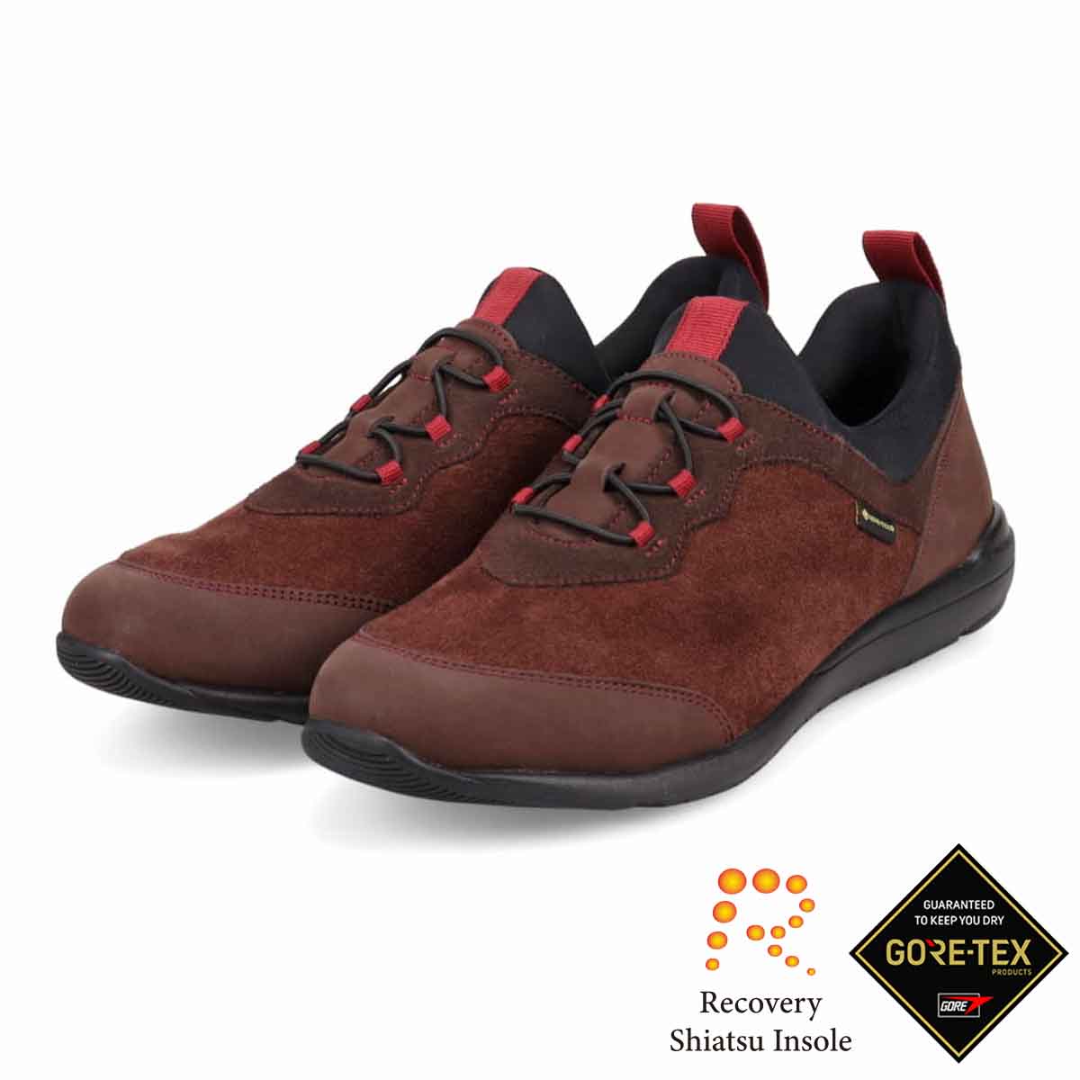 【GORE-TEX】マドラスウォーク madras Walk 「Recovery Shiatsu Insole」搭載　指圧効果により血行をよくする。 通勤快適  トラベルウォーキングにもお勧め！ 疲れない快適軽量 ゴアテックススニーカー  MWL1004SR D-BROWN-SILKY 23.0