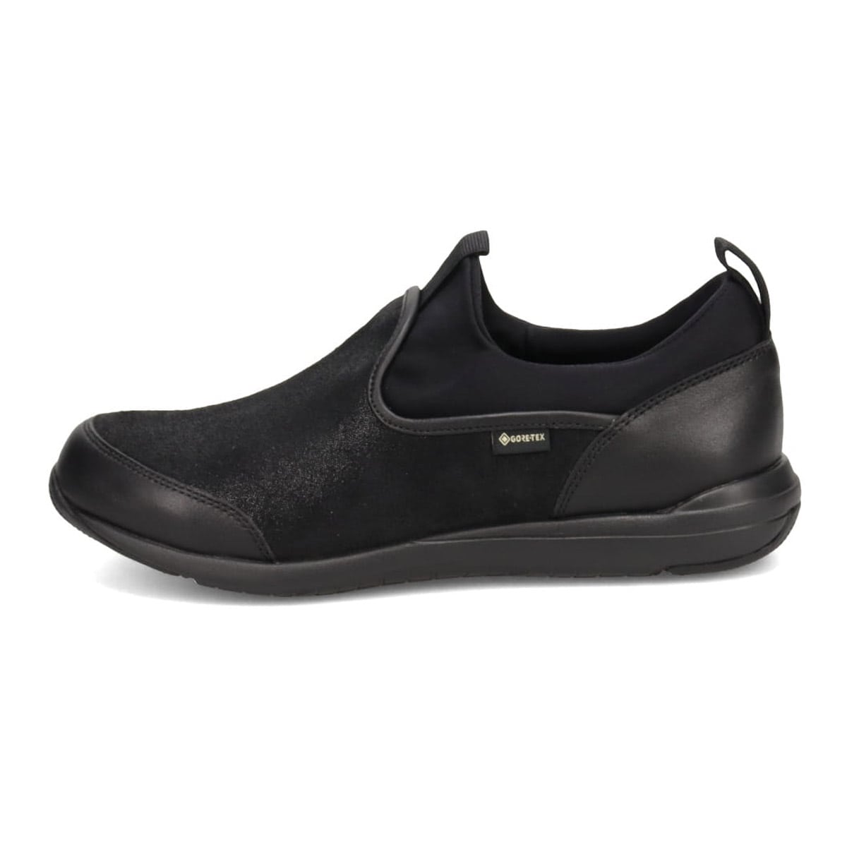 【GORE-TEX】マドラスウォーク madras Walk 「Recovery Shiatsu Insole」搭載で指圧効果により血行をよくする。スニーカー感覚で普段履きにもピッタリ！ さまざまなスタイルにも合うスリッポンスニーカー  MWL1006R BLACK 23.0