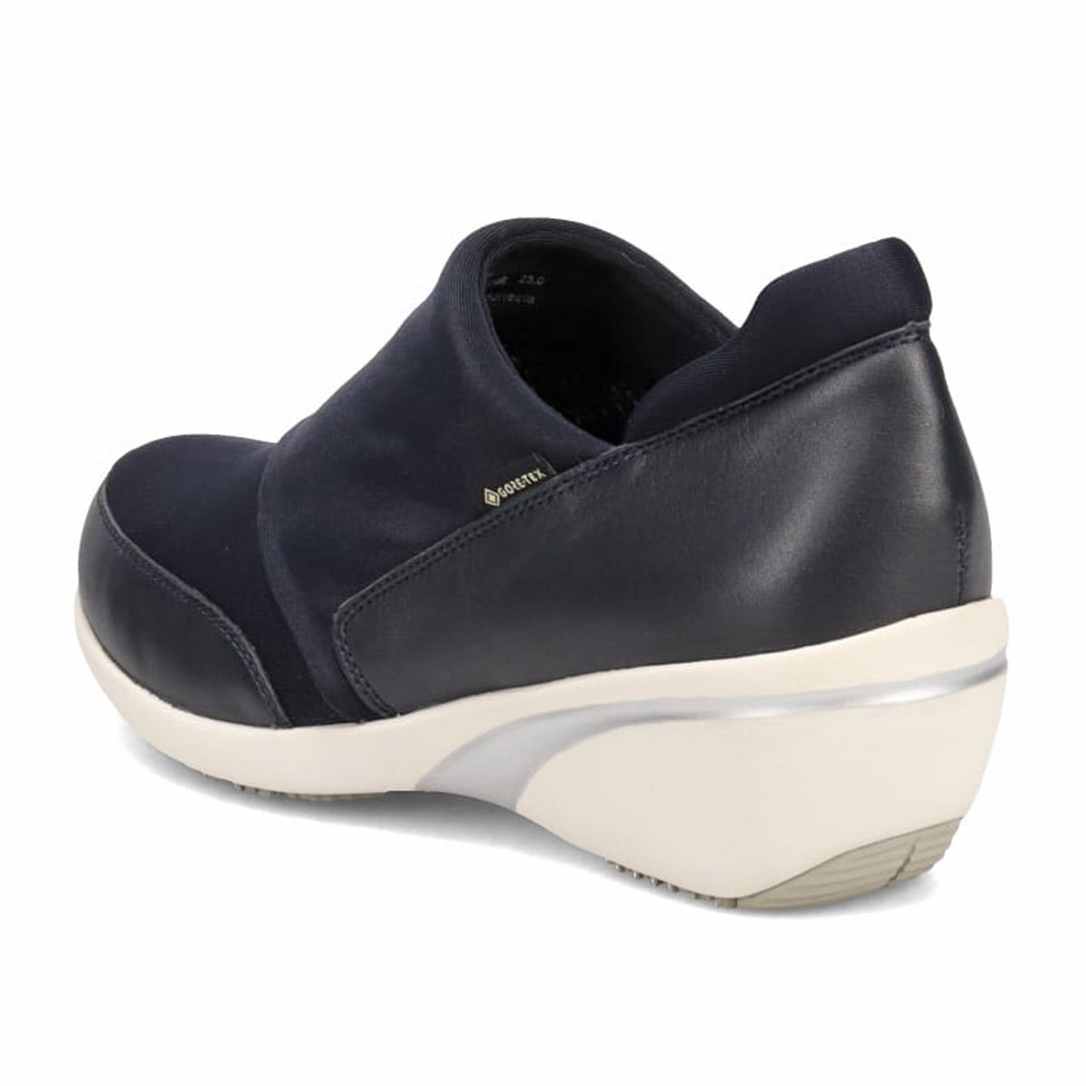 【GORE-TEX】マドラスウォーク madras Walk 「Recovery Shiatsu Insole」搭載で指圧効果により血行をよくする。 シンプルなデザインでさまざまなスタイルに合わせやすい！通勤・きれい目 ゴアテックススリッポンスニーカー MWL1008R NAVY 23.0