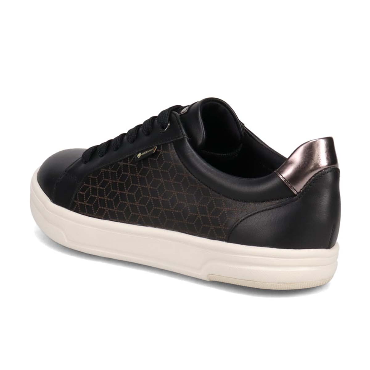 【GORE-TEX】マドラスウォーク madras Walk　幾何学模様レースアップ レザースニーカー  MWL1022C BLACK-METALLIC 23