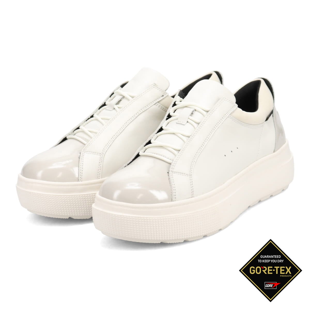 【GORE-TEX】マドラスウォーク madras Walk　厚底レザーレースアップスニーカー  MWL1025 IVORY 23.0