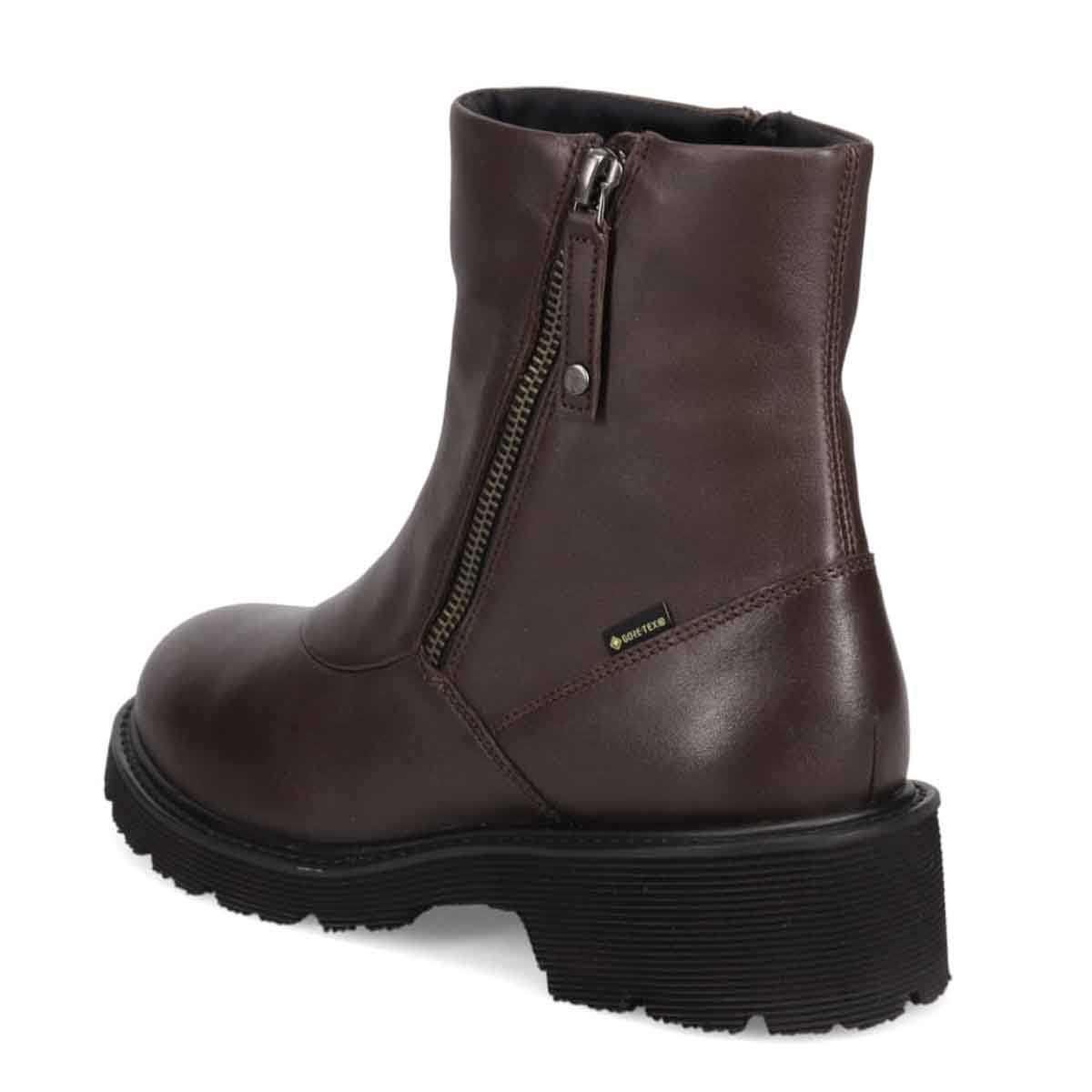 【GORE-TEX】マドラスウォーク madras Walk 「Recovery Shiatsu Insole」搭載　指圧効果により血行をよくする。防滑×防水　4.5cmヒールのタンクソールダブルファスナーブーツ  MWL1049R D-BROWN 23.0