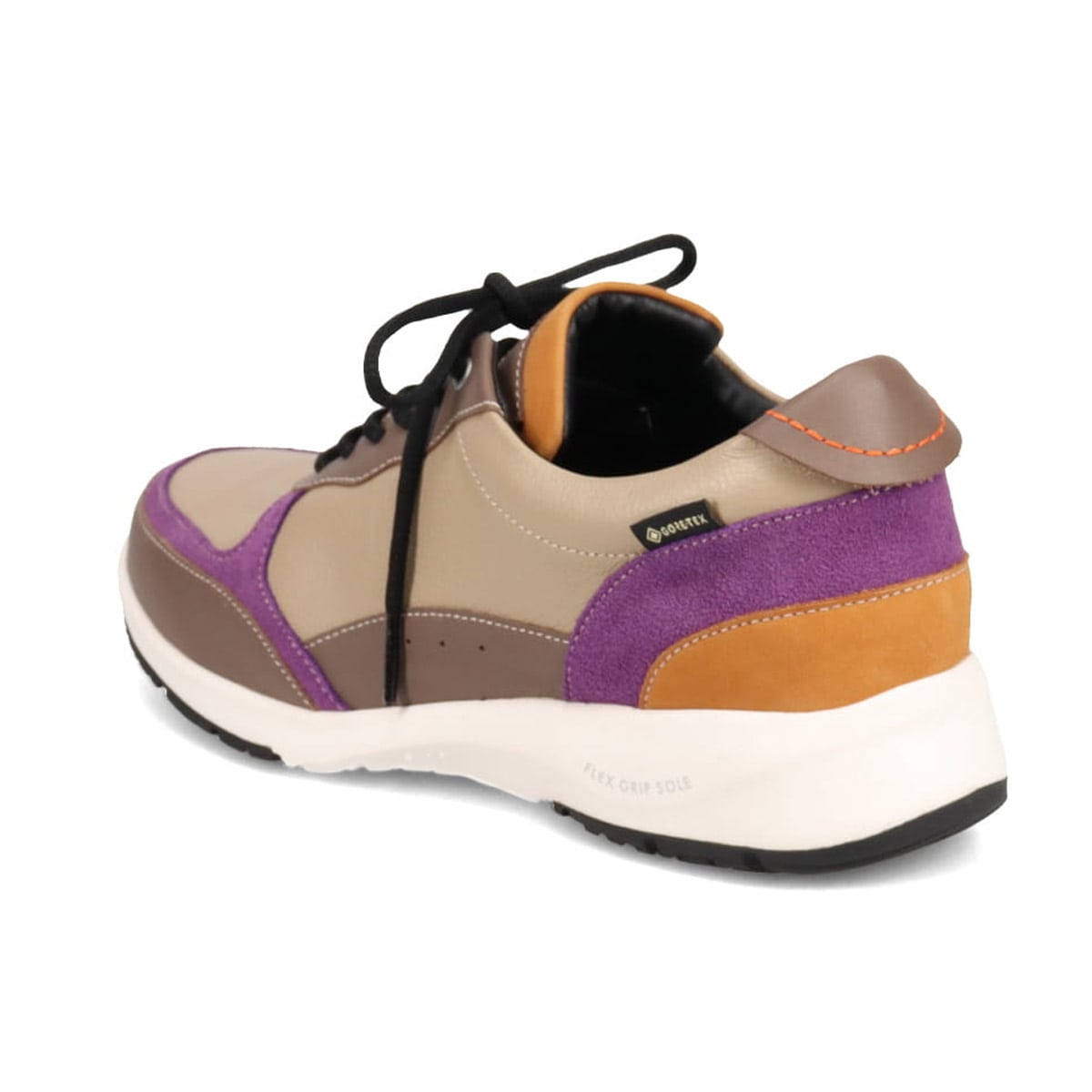 【GORE-TEX】マドラスウォーク madras Walk 「Recovery Shiatsu Insole」搭載で指圧効果により血行をよくする。旅行に最適 ウォーキングレザースニーカー　MWL1204R BEIGE/PURPLE 23.0