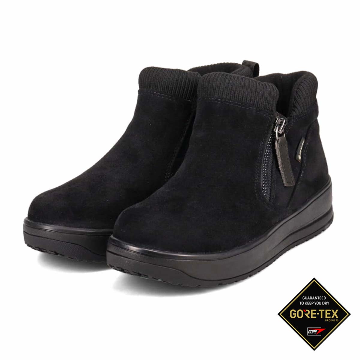 【GORE-TEX】マドラスウォーク madras Walk  外ジッパーリブ付きカジュアルブーツ  MWL2234 BLACK 23.0