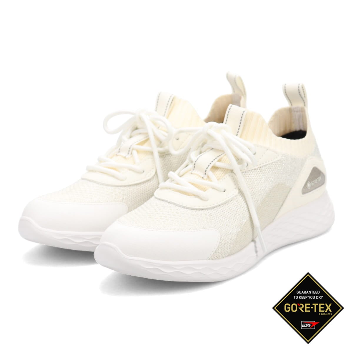 マドラスウォーク madras Walk 【GORE-TEX】GORE-TEXなので雨の日も大丈夫 フライニットスニーカー MWL3000 IVORY 23.0
