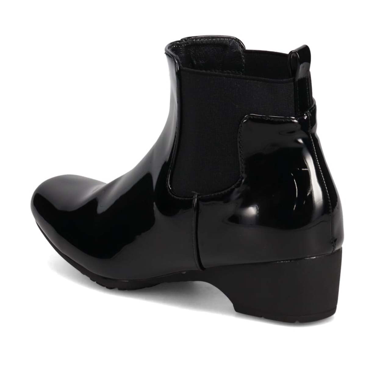 ソフトステップ SOFT STEP 雨の日も安心♪レイン対応ショートゴアブーツ BLACK-ENAMEL 23.0