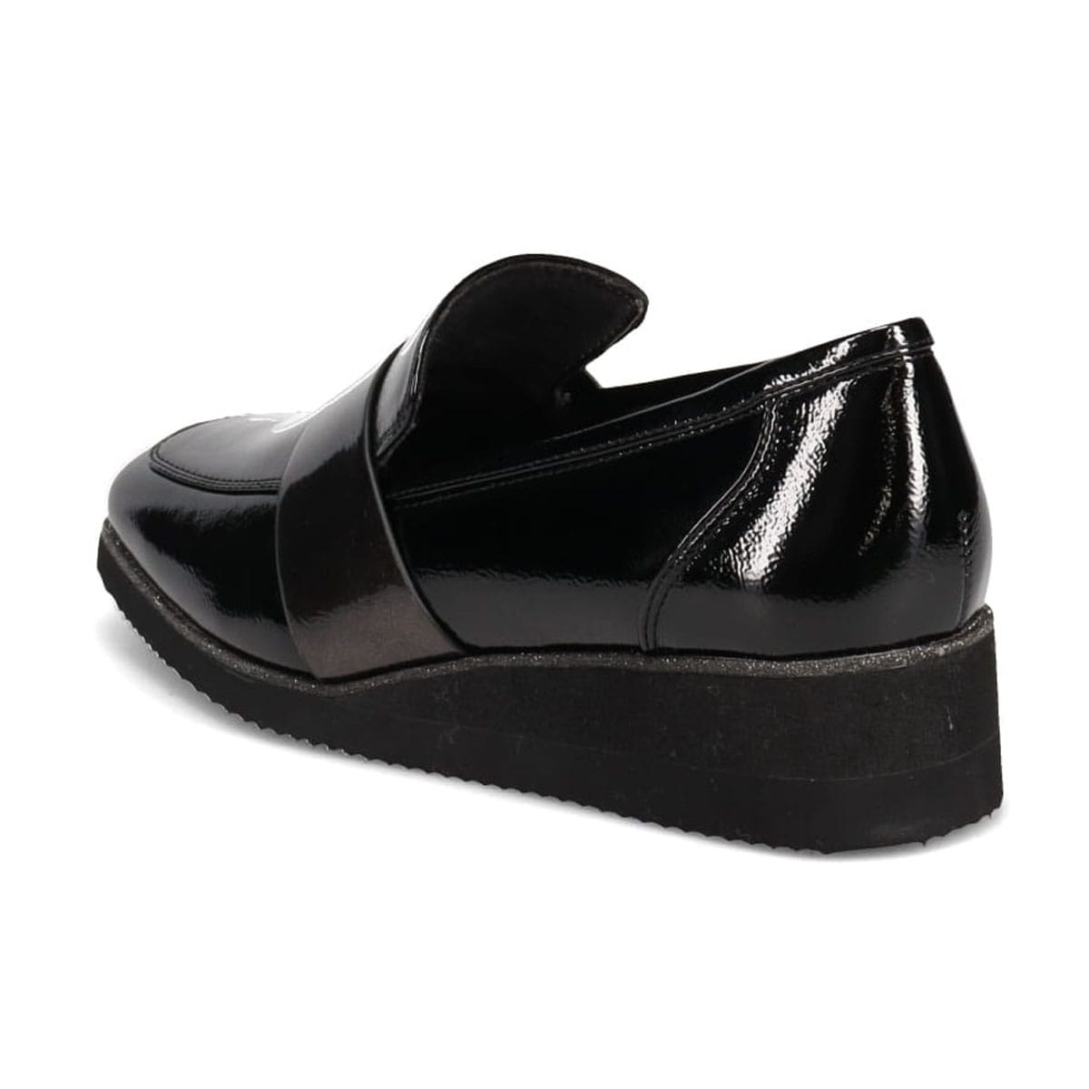 テーン tehen クッションインソールで履き心地抜群、きれいめローファー　TN1775 BLACK-ENAMEL 23.0