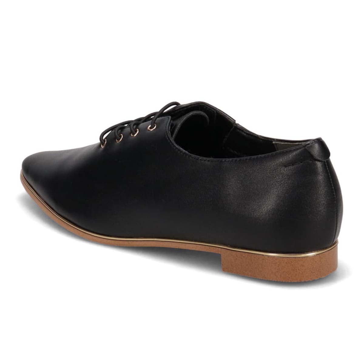 テーン tehen レースアップ ベーシックフラットパンプス　TN1801 BLACK 23.0