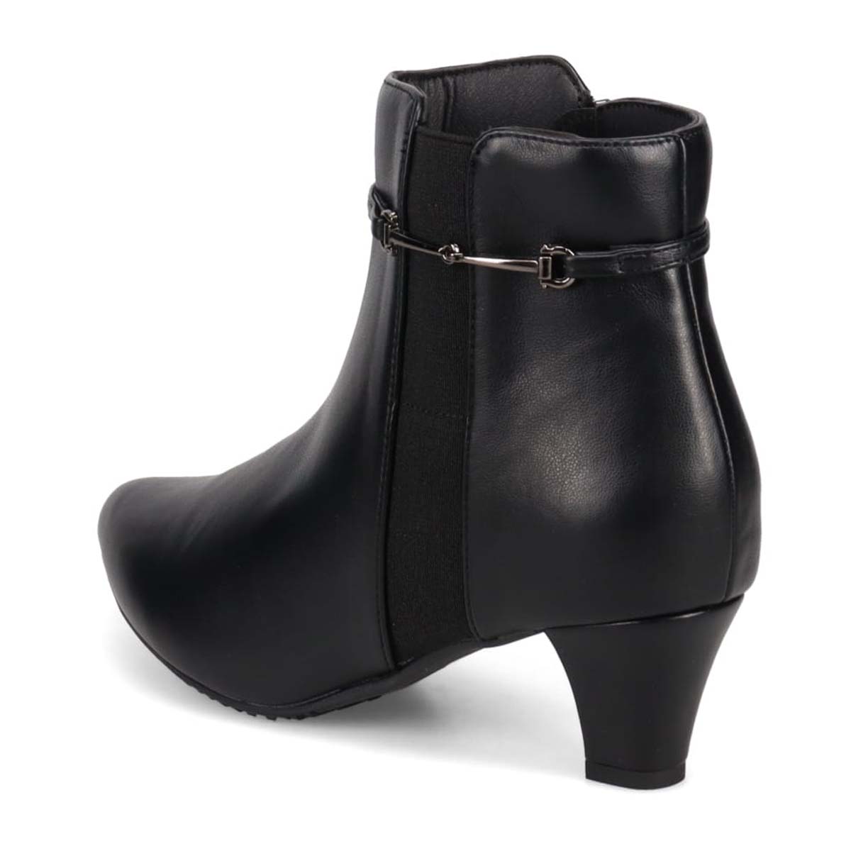 【撥水加工】テーン tehen  取り外し可能なベルト付きで2wayのデザインが楽しめる 金具付きショートブーツ　TN5012 BLACK 23.0