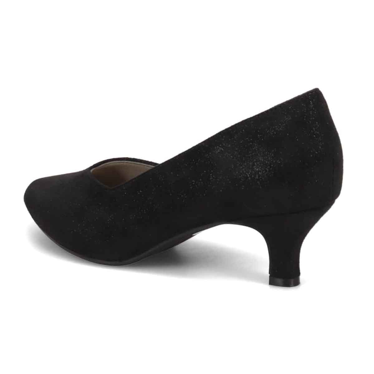 テーン tehen【Vカット】レディース パンプス 通勤 5㎝ヒール 歩きやすい TN5501 BLACK-METALLIC 23.0