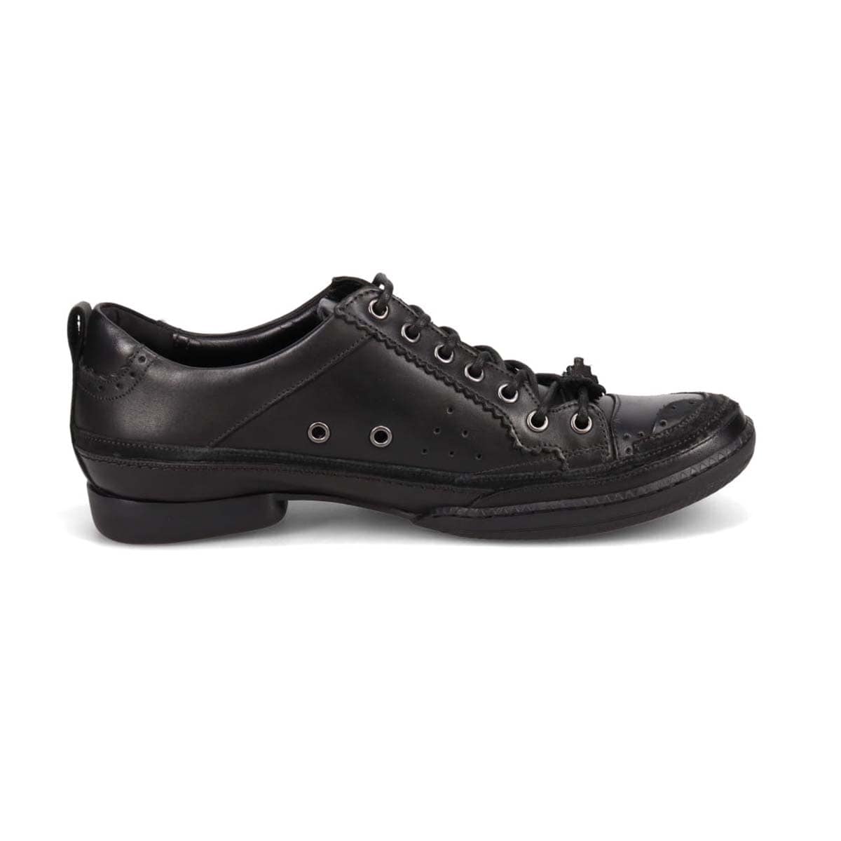 KATHARINE HAMNETT LONDON　レースアップカジュアルレザースニーカー　03965 BLACK 25.0
