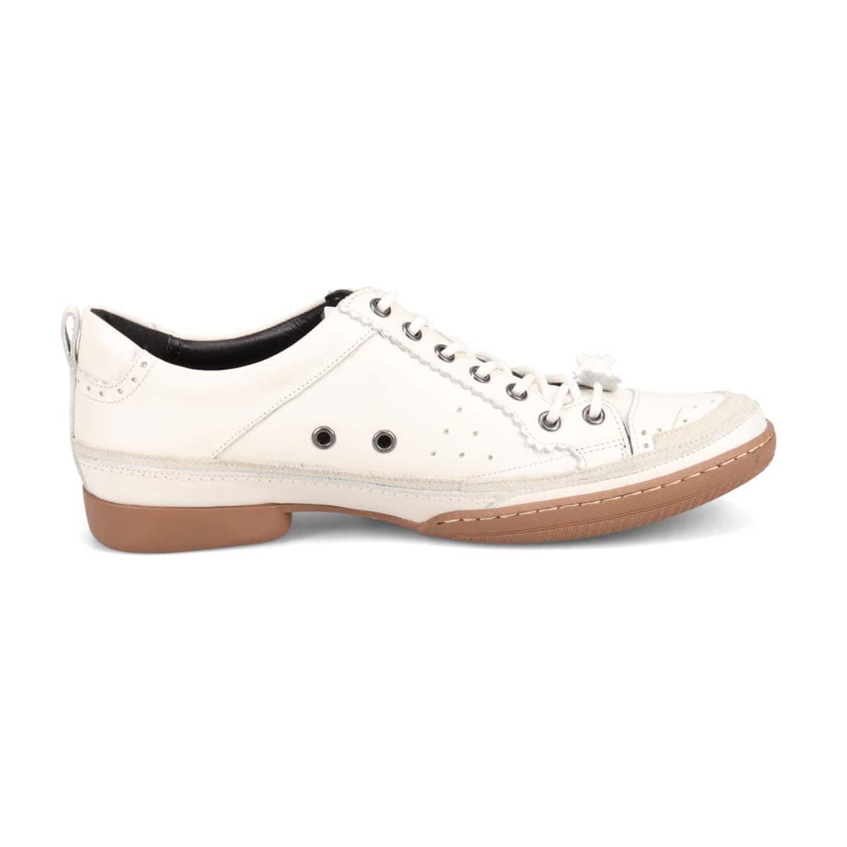 KATHARINE HAMNETT LONDON スニーカー ホワイト/ブラウン ✨かなりの美品✨キャサリンハムネット オールレザー ダブル