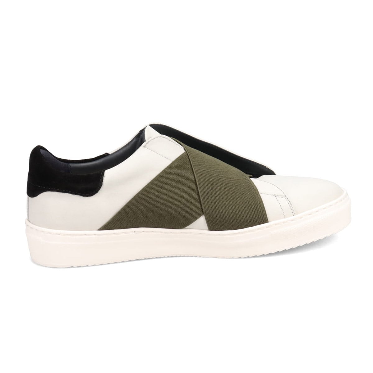 LANVIN en Bleu　スリッポン カジュアルレザースニーカー  86476 WHITE/KHAKI 25.0
