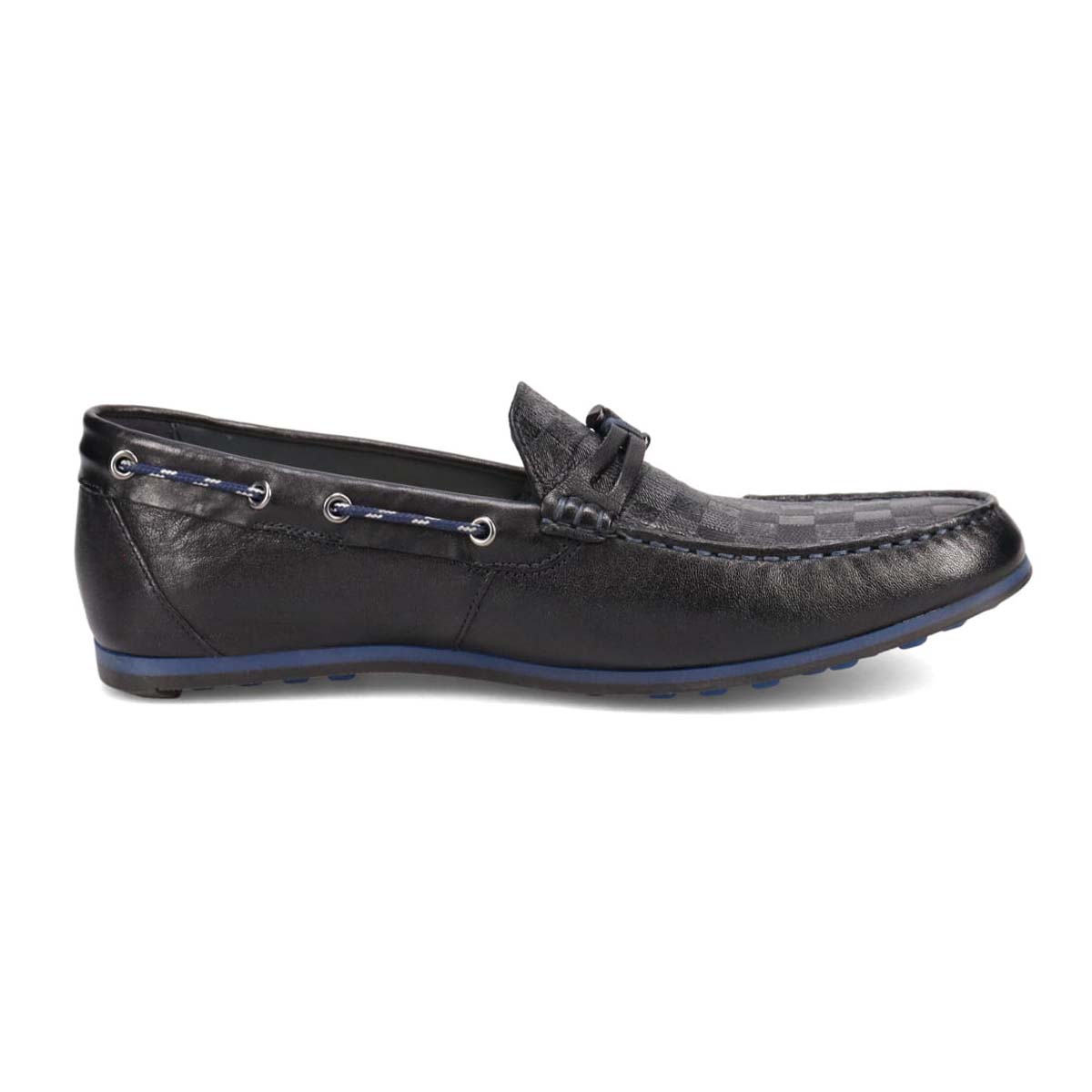 ランバンオンブルー LANVIN en Bleu  フィッシングホックドライビングシューズ　86561 BLACK 25.0