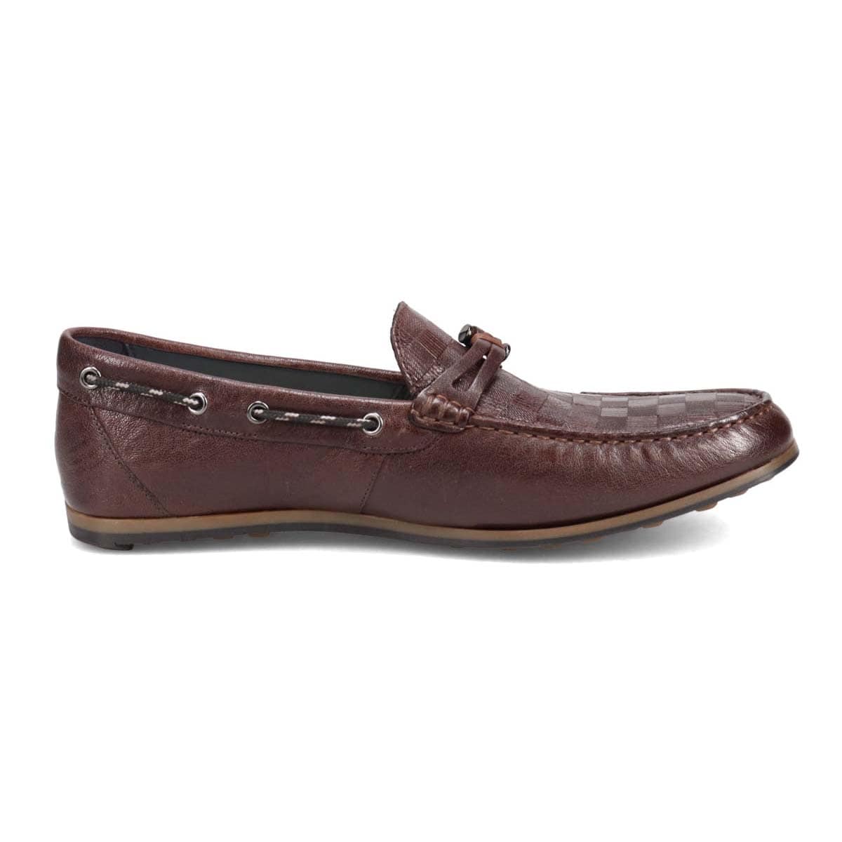 ランバンオンブルー LANVIN en Bleu  フィッシングホックドライビングシューズ　86561 D-BROWN 25.0