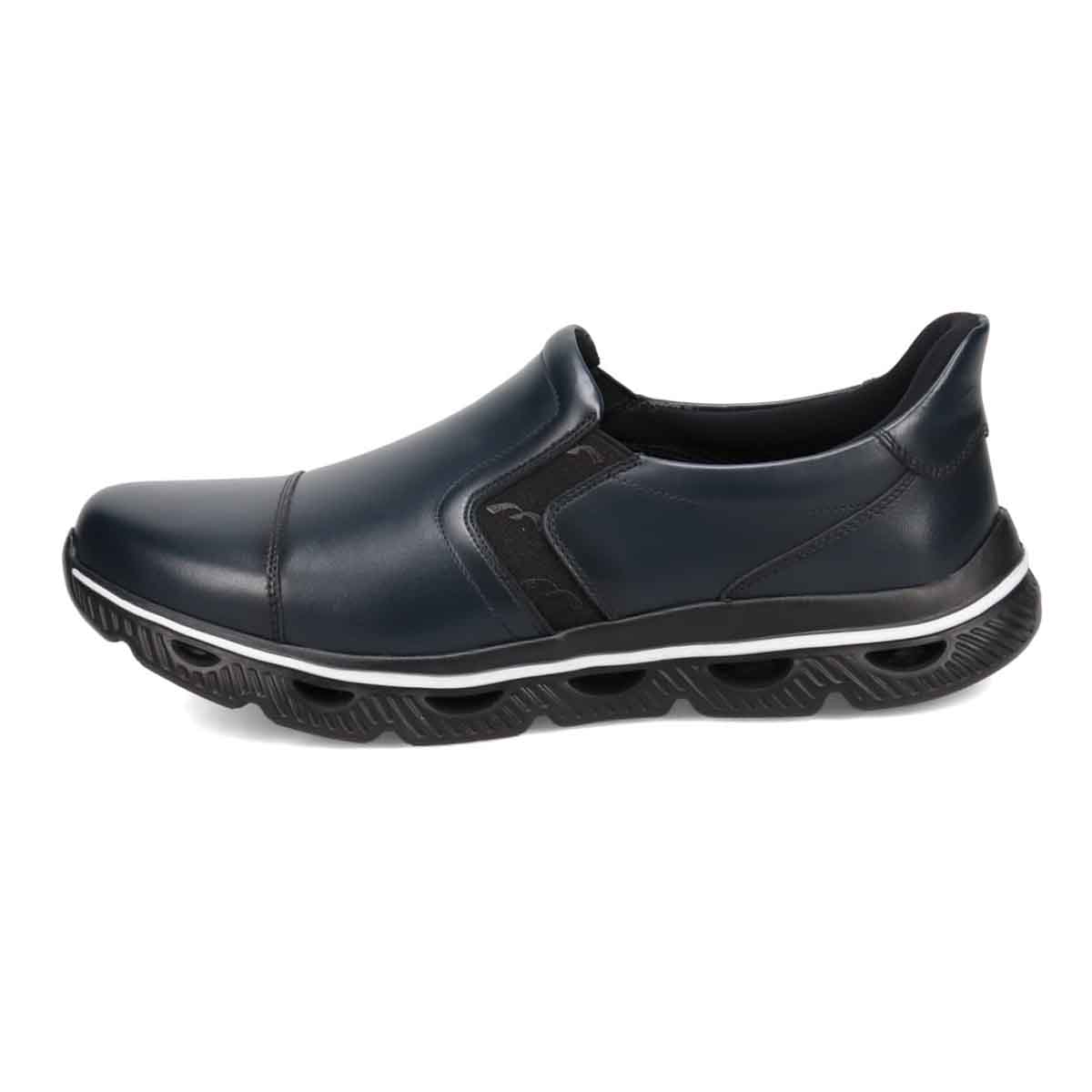 モデロ MODELLO 「Recovery Shiatsu Insole」搭載で指圧効果により血行をよくする。レザースリッポンスニーカー　DM3343R NAVY 25.0