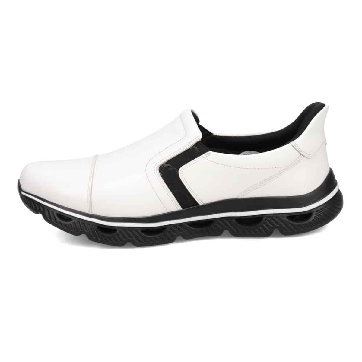 モデロ MODELLO 「Recovery Shiatsu Insole」搭載で指圧効果により血行をよくする。レザースリッポンスニーカー　DM3343R WHITE 25.0