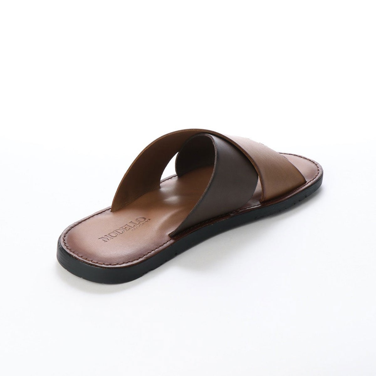 モデロ MODELLO 本革 高級 レザーサンダル DM5129 BROWN/DARKBROWN 40 (25.0～25.5)