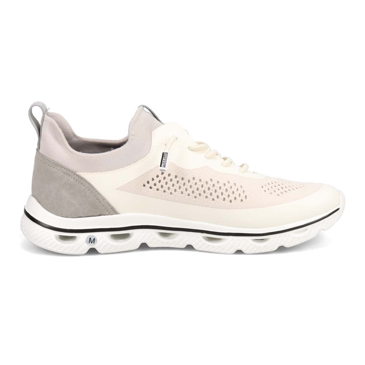 世界初のカバロス加工シリーズ　モデロ MODELLO カジュアルニットスニーカー　DM6523 WHITE/L-GRAY M(25.0～25.5cm)