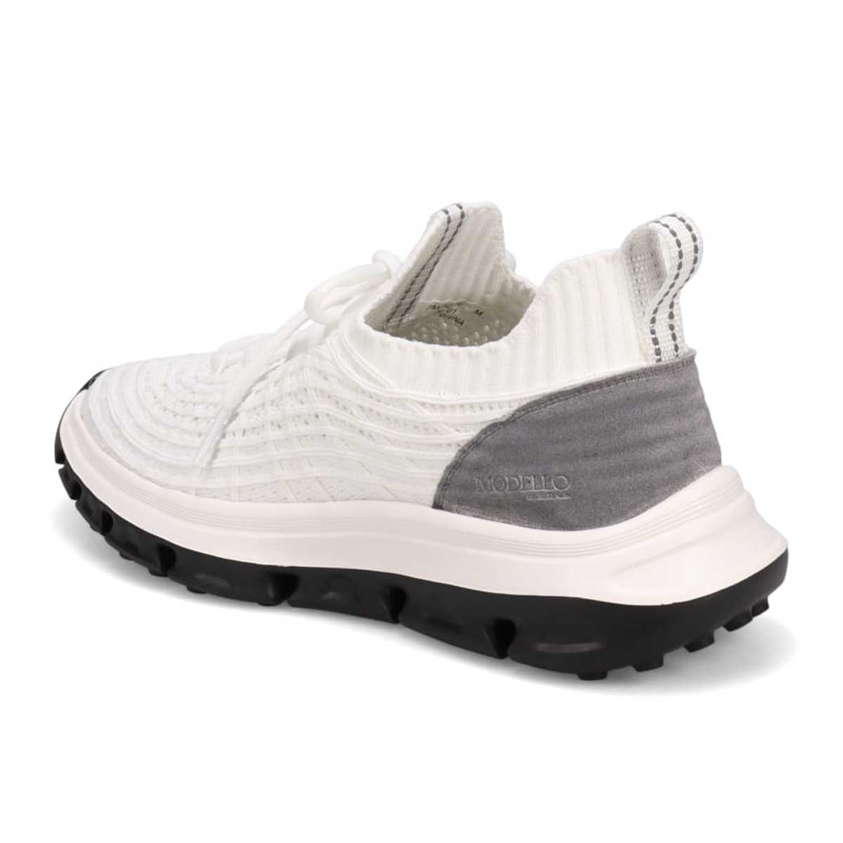 モデロ MODELLO 「リカバリーインソール」搭載で指圧効果により血行を115％促進。Recoveryメッシュニットスニーカー　DM6528R WHITE M
