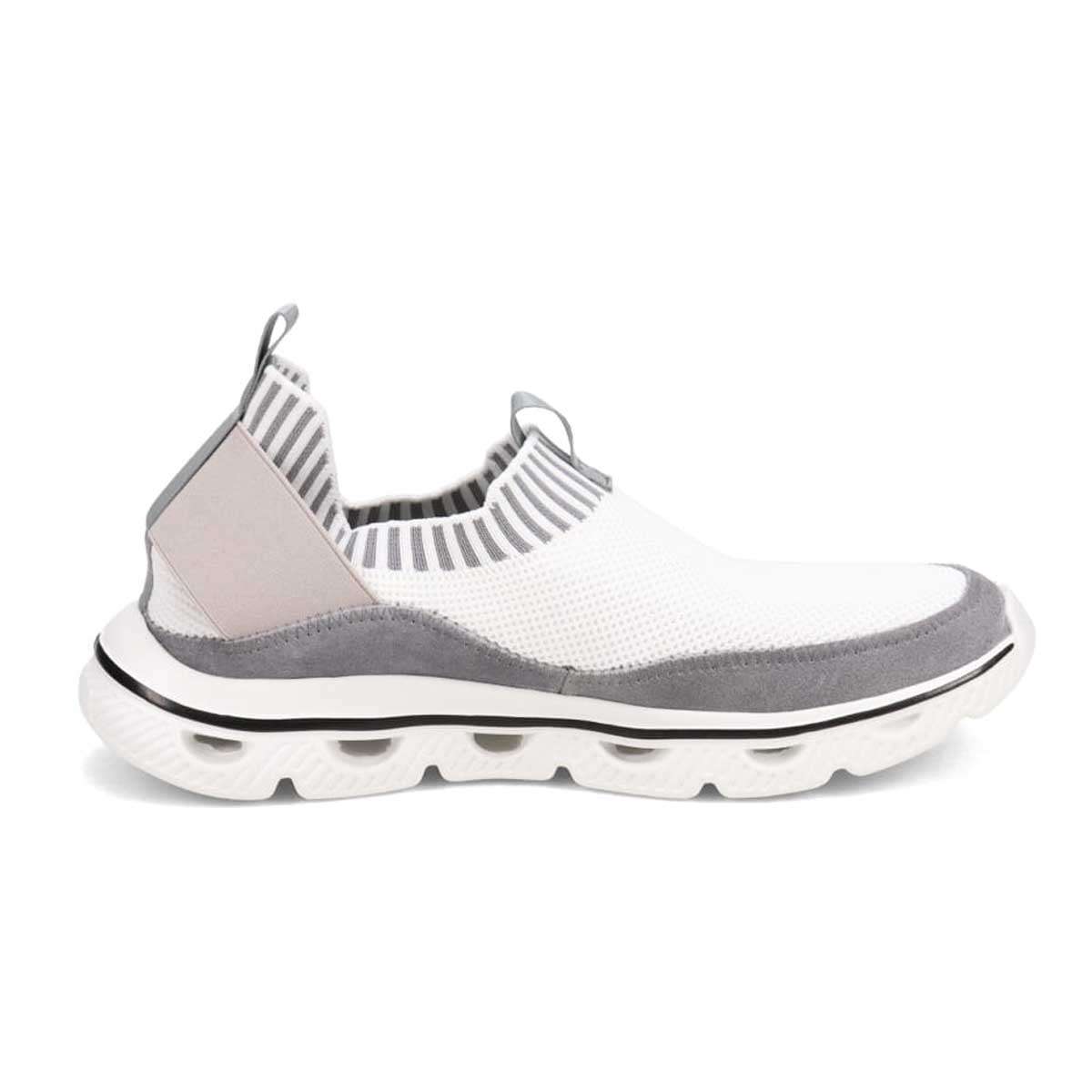 モデロ MODELLO 「リカバリーインソール」搭載で指圧効果により血行を115％促進。Recoveryニットスリッポンスニーカー　DM6529R WHITE M