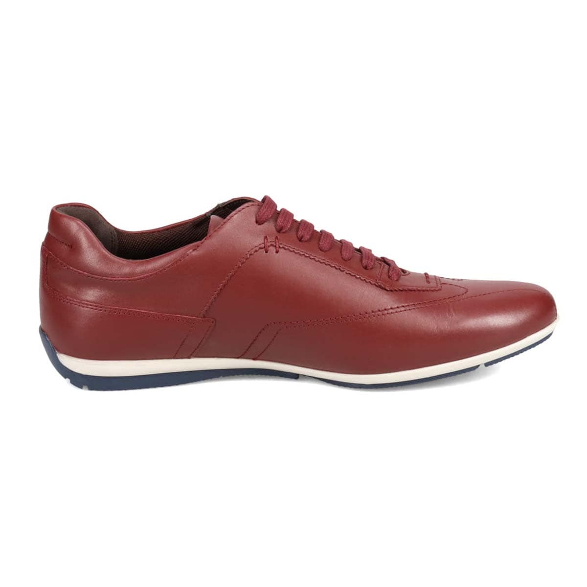 【抗菌消臭機能】さまざまなシーンに合わせやすい ドレスレザースニーカー DM6922 BURGUNDY 25.0