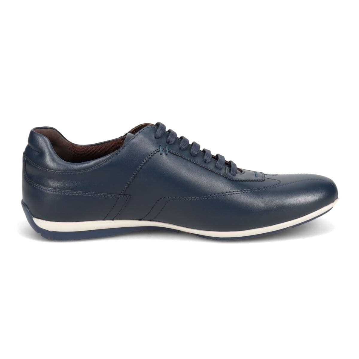 【抗菌消臭機能】さまざまなシーンに合わせやすい ドレスレザースニーカー DM6922 NAVY 25.0