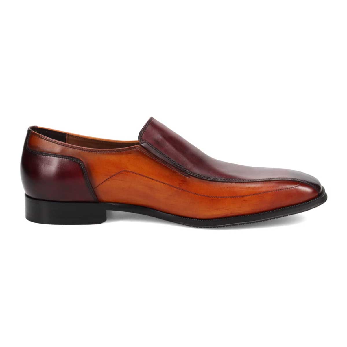 世界初のカバロス加工シリーズ モデロ MODELLO スワールモカ スリッポンビジネスシューズ　DM8203 WINE/BROWN 25.0