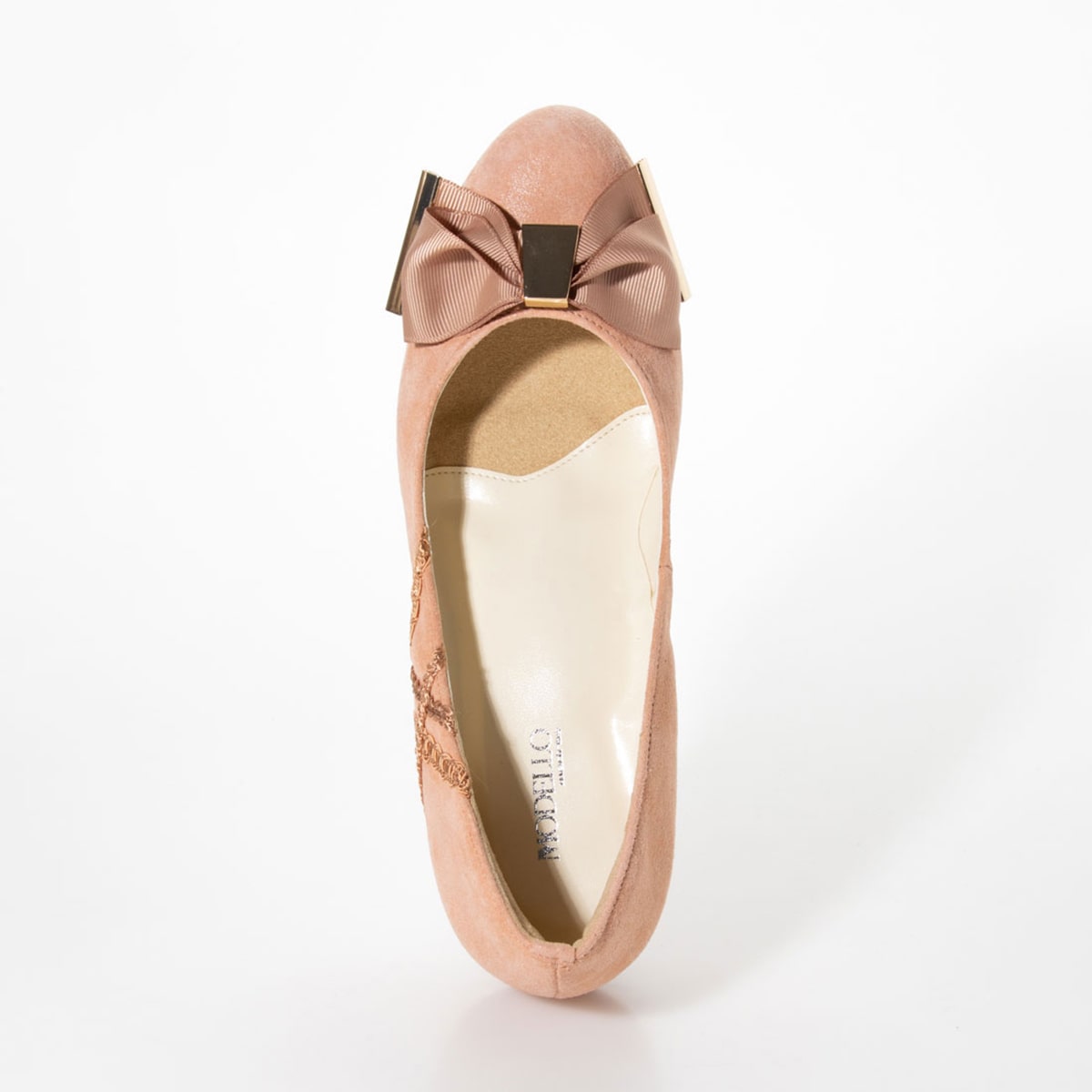 モデロ MODELLO サイドのレースが効いたリボンパンプス  DML1101 PINK 23.0