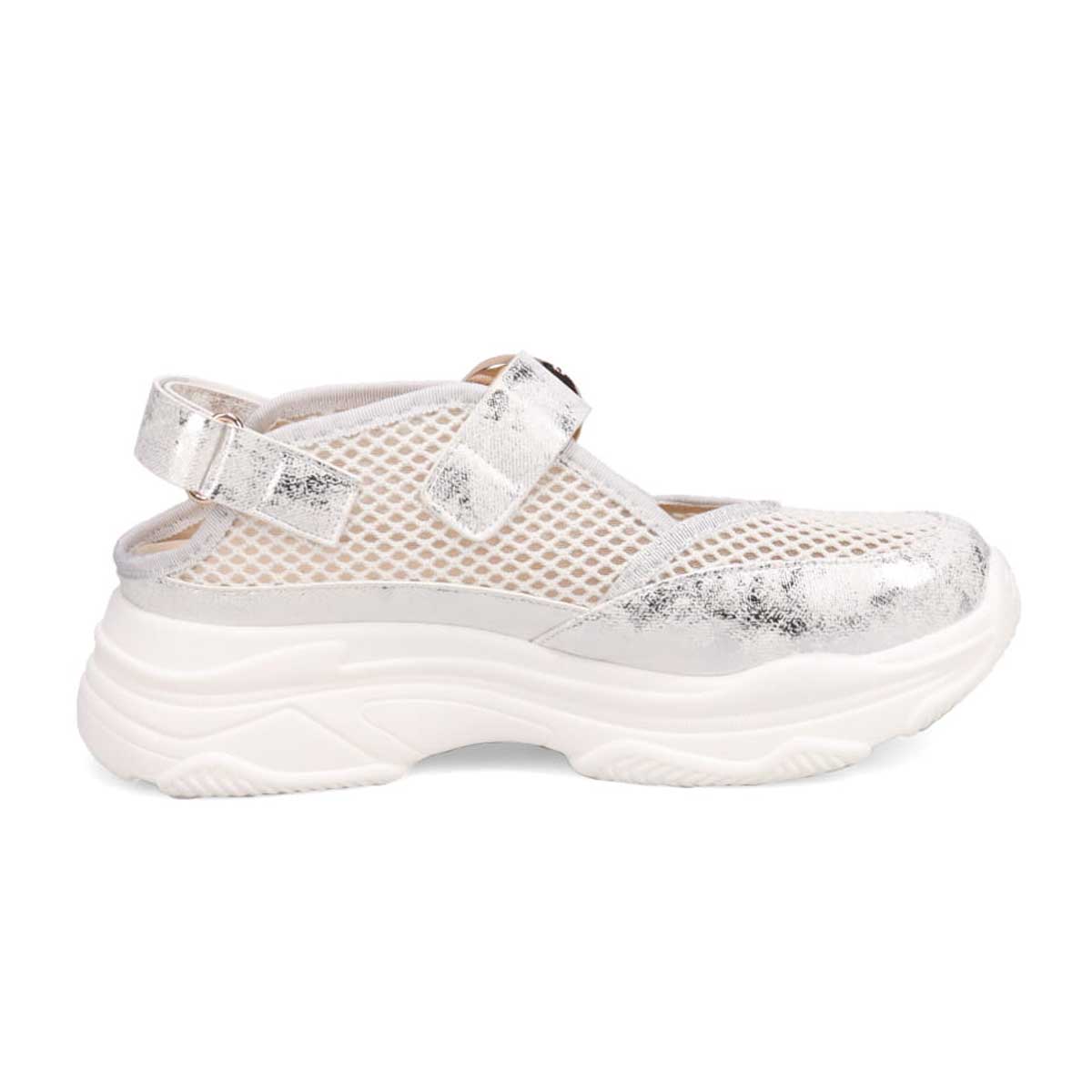 モデロ MODELLO 「リカバリーインソール」搭載で指圧効果により血行を115％促進。Recoveryスニーカーサンダル　DML5507R SILVER M（23～23.5ｃｍ）