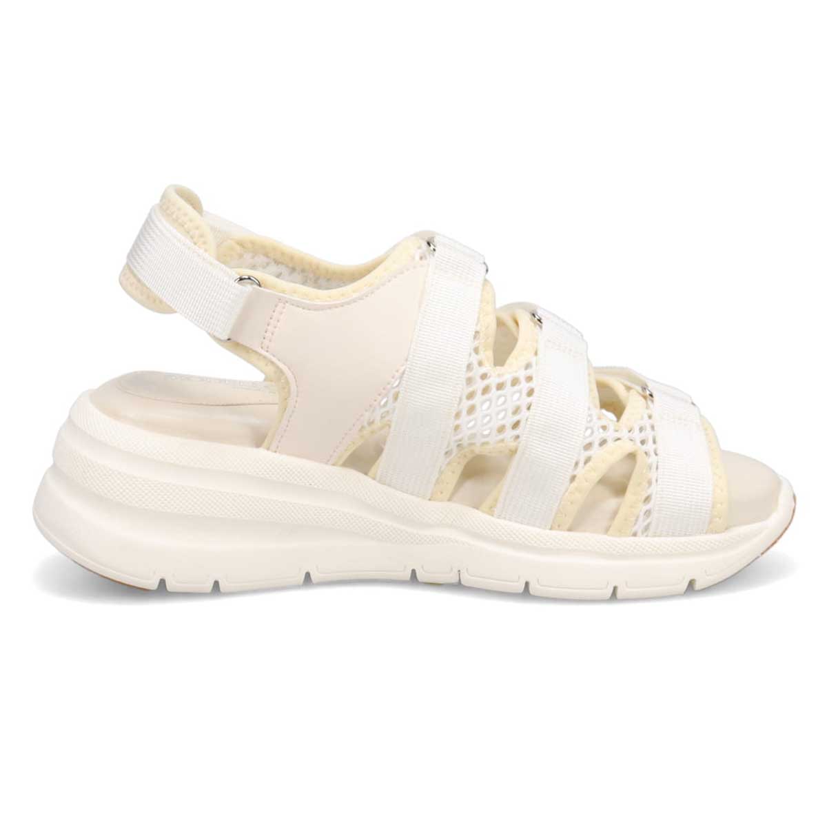 モデロ MODELLO 「リカバリーインソール」搭載で指圧効果により血行を115％促進。Recovery３本ベルトヒールアップスポーツサンダル　DML6063R WHITE 23