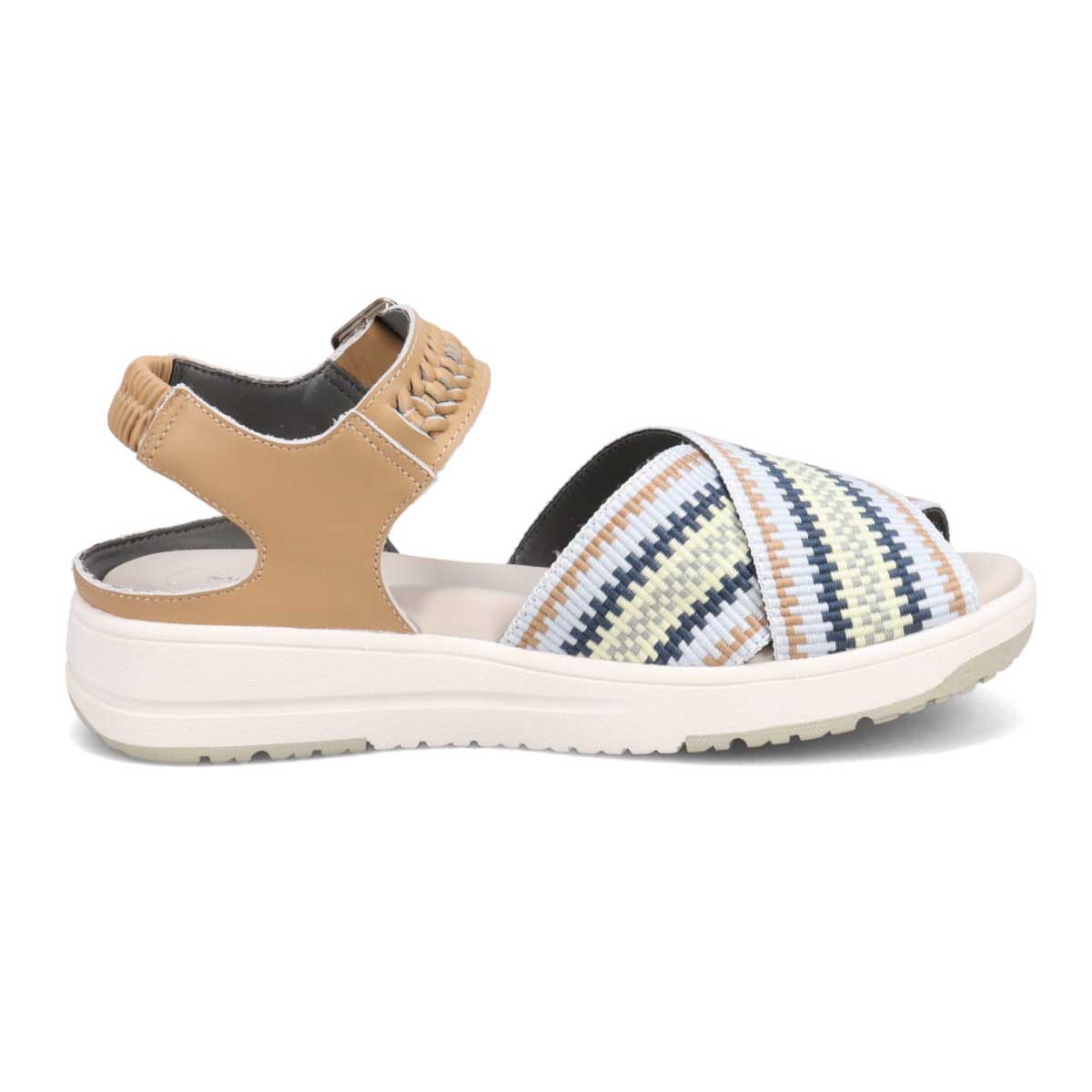 モデロ MODELLO 「リカバリーインソール」搭載で指圧効果により血行を115％促進。Recoveryクロスベルトプラットフォームサンダル　DML6064R BLUE/C 23