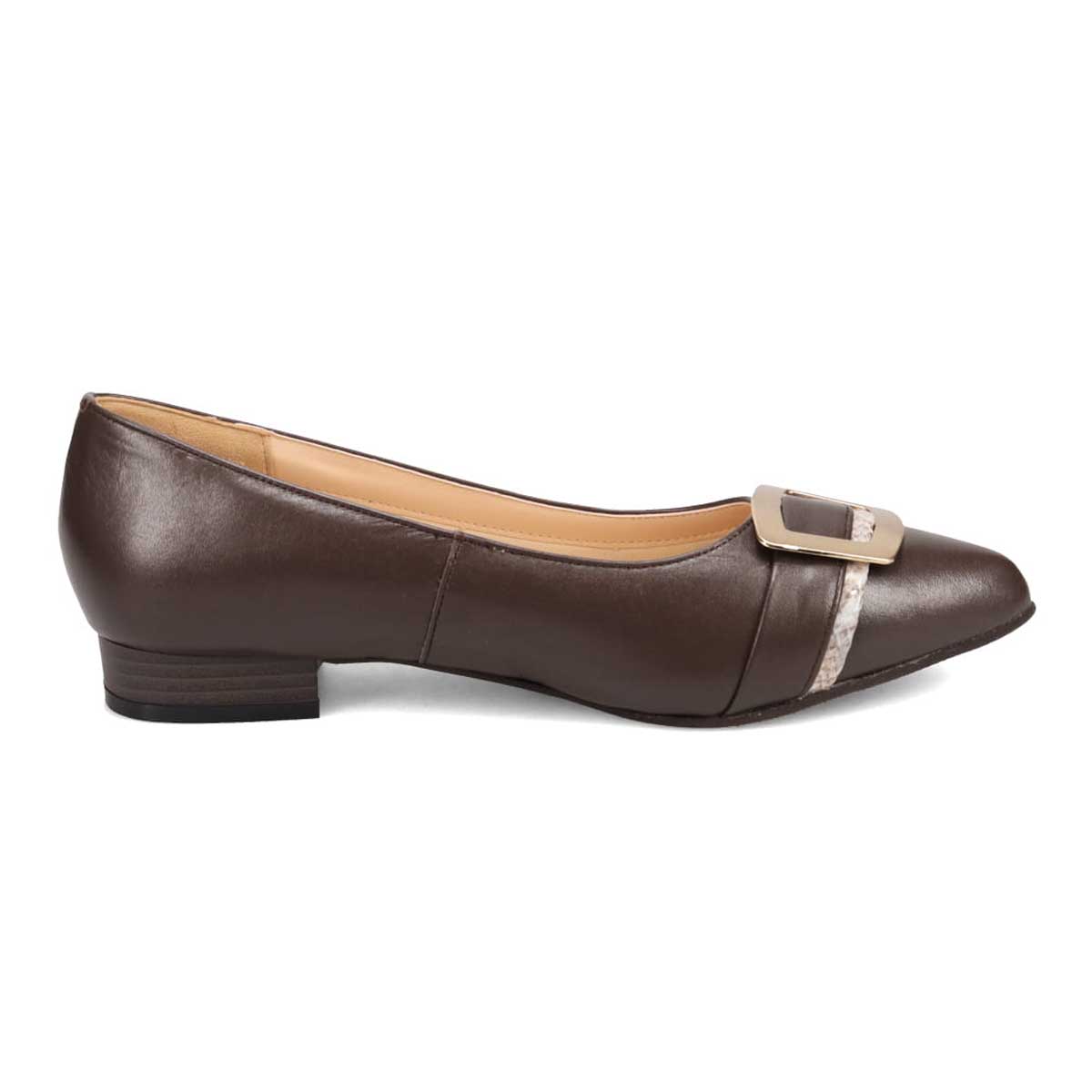 モデロ MODELLO ポインテッドローヒールパンプス  DML8500 D-BROWN/C 23.0