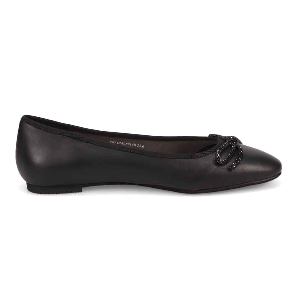 【撥水仕様】モデロ MODELLO 「Recovery Shiatsu Insole」搭載で指圧効果により血行を115％促進。 0.5ｃｍヒール バレエシューズ  DML8814R BLACK/BLACK 23.0