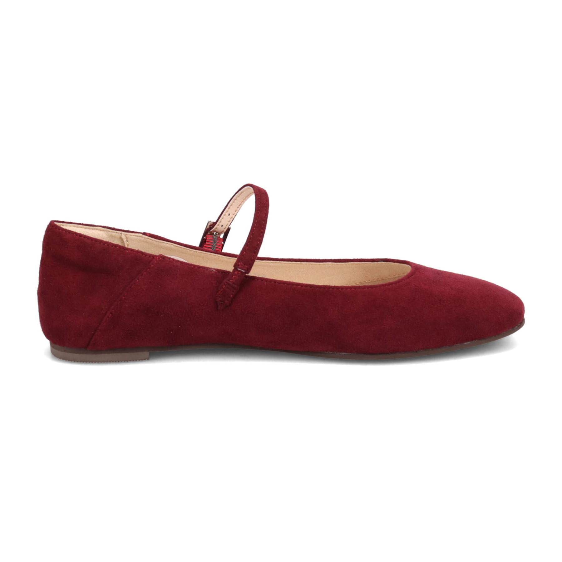 【撥水仕様】モデロ MODELLO 0.5ｃｍヒール 大人っぽく履ける ストラップ付きバレエシューズ  DML8816 WINE-SILKY 23.0
