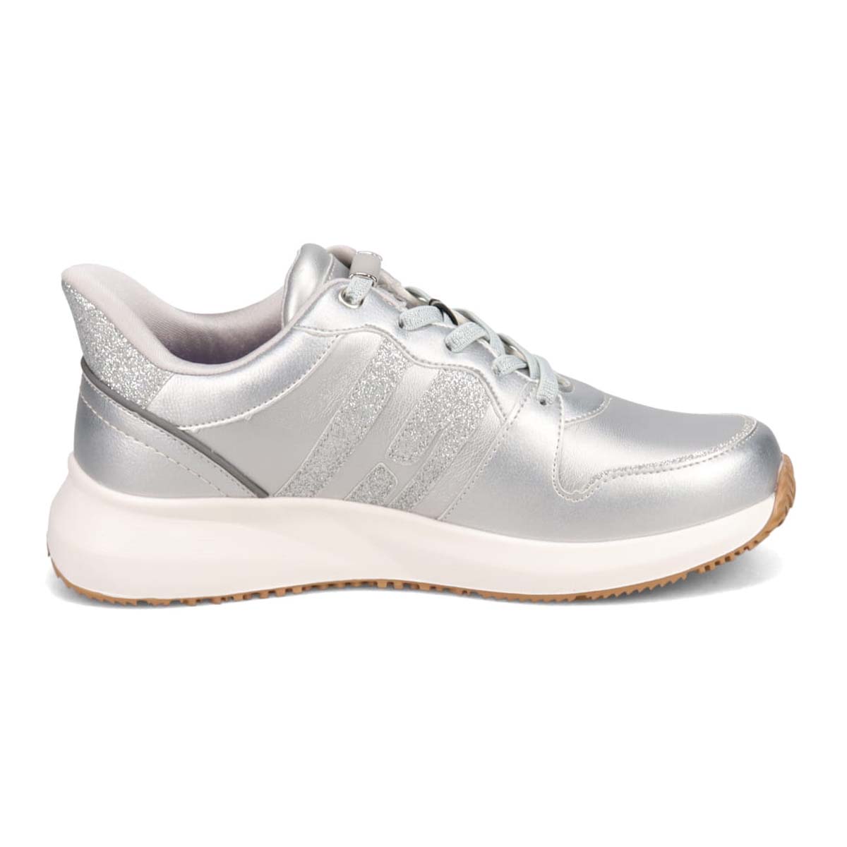 【4cm4時間防水設計】エル スポーツ ELLESPORT　軽量IPソールクイックフィットスニーカー　ESP12605 SILVER 23.0