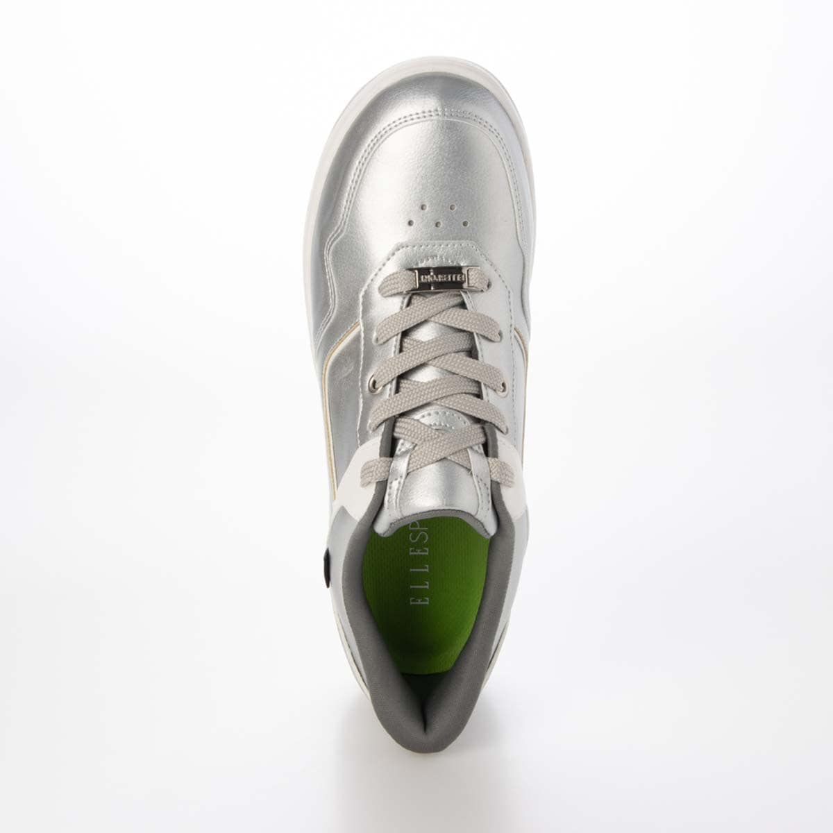 【4cm4時間防水設計】エル スポーツ ELLESPORT　厚底クイックフィットスニーカー     ESP12606 SILVER 23