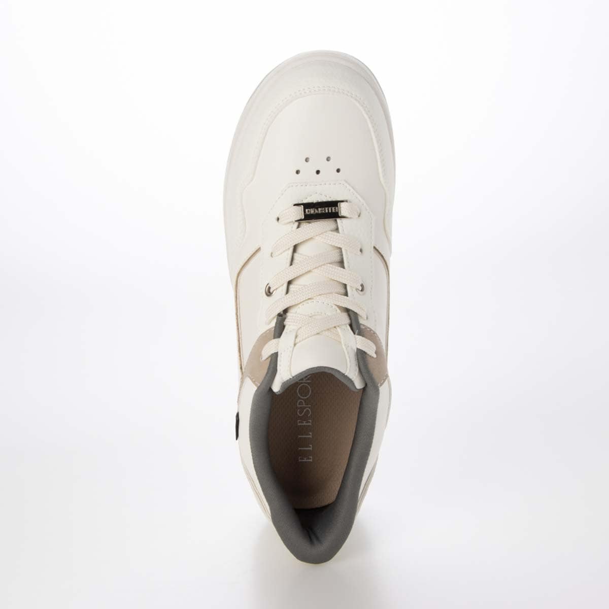 【4cm4時間防水設計】エル スポーツ ELLESPORT　厚底クイックフィットスニーカー     ESP12606 WHITE/GOLD 23