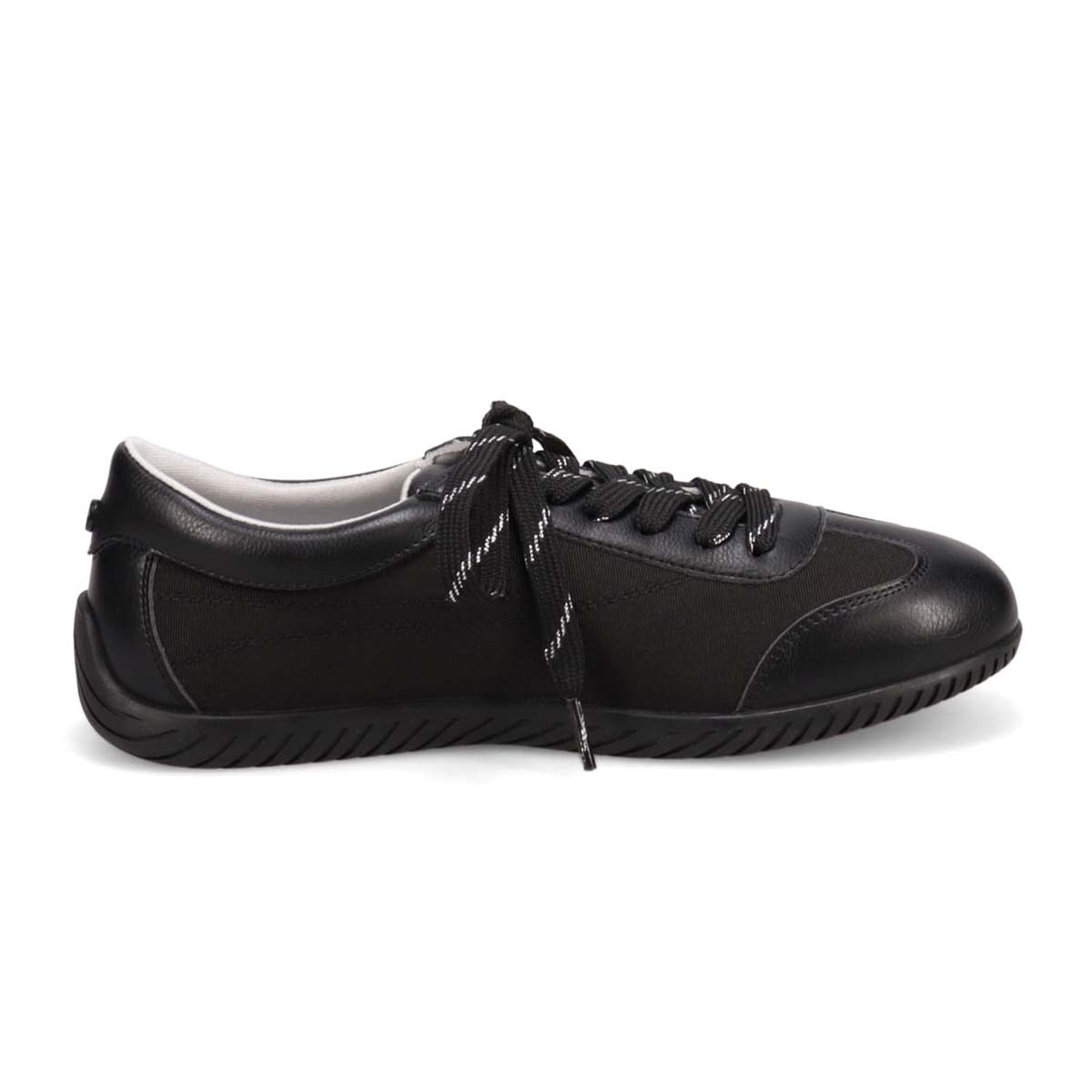 エル スポーツ ELLESPORT ドライビングレースアップスニーカー BLACK-TX 23.0