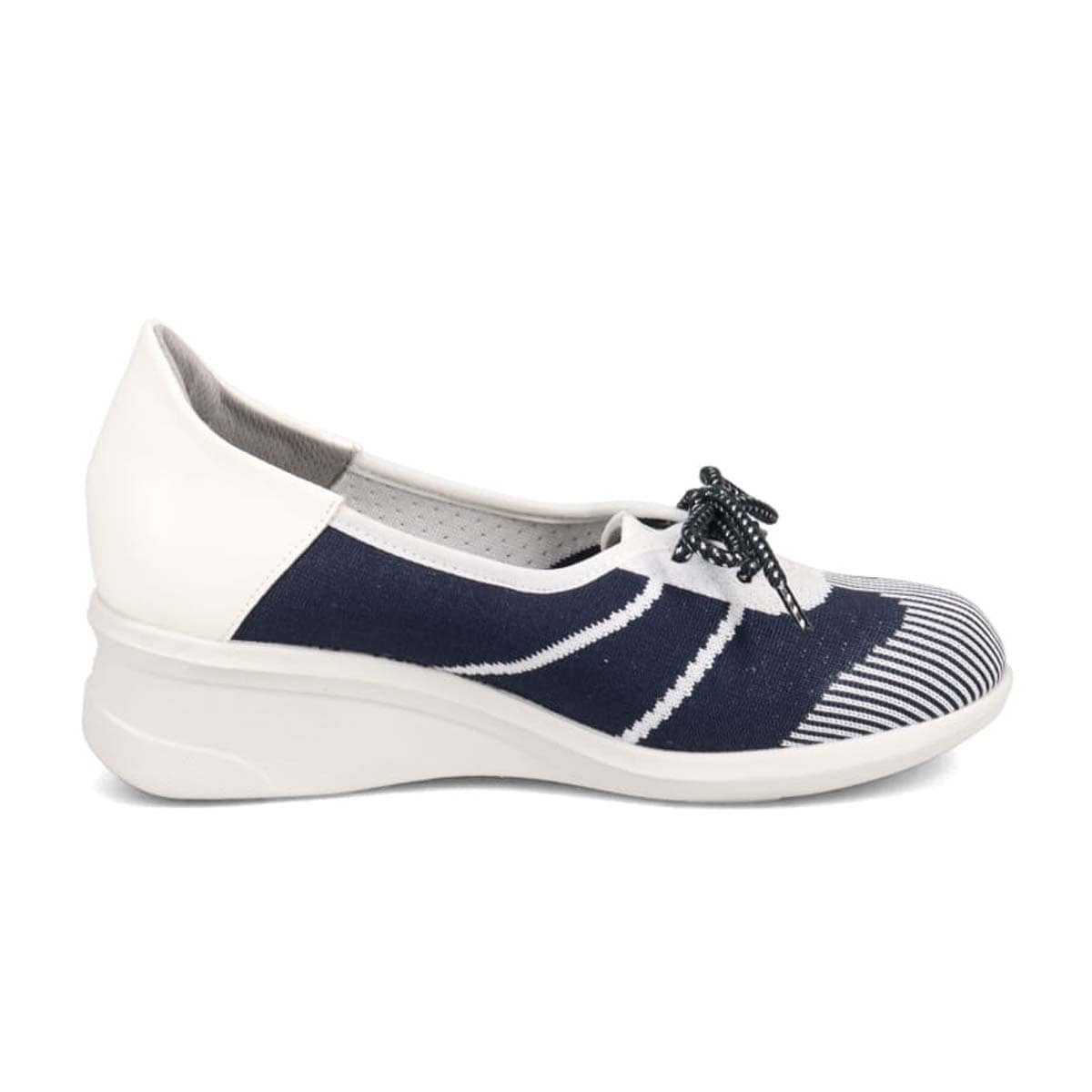 エル スポーツ ELLESPORT ニットショートレースアップシューズ　ESP14709 NAVY/WHITE 23.0