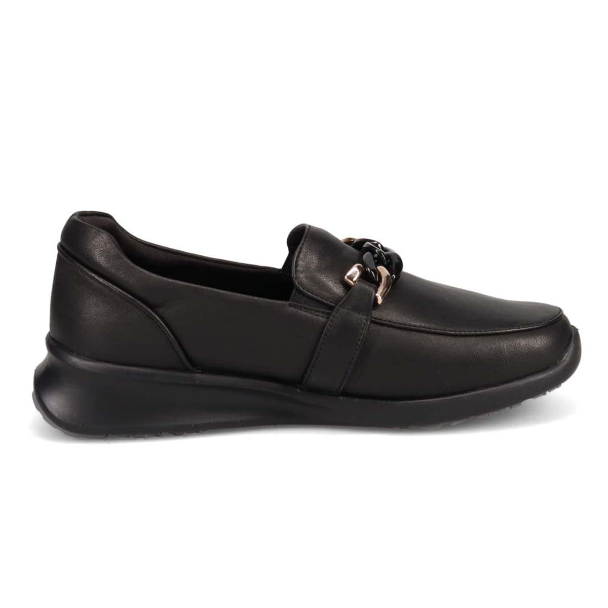 HIROKO KOSHINO チェーン金具付き ローファー　HKL6205 BLACK 23.0