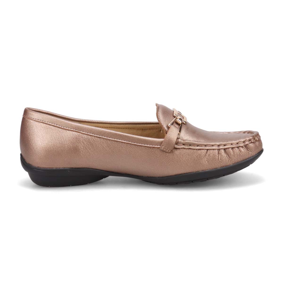 HIROKO KOSHINO 足入れの良いスクエアトゥ・モカデザイン カジュアルシューズ HKL7500 BRONZE 23.0