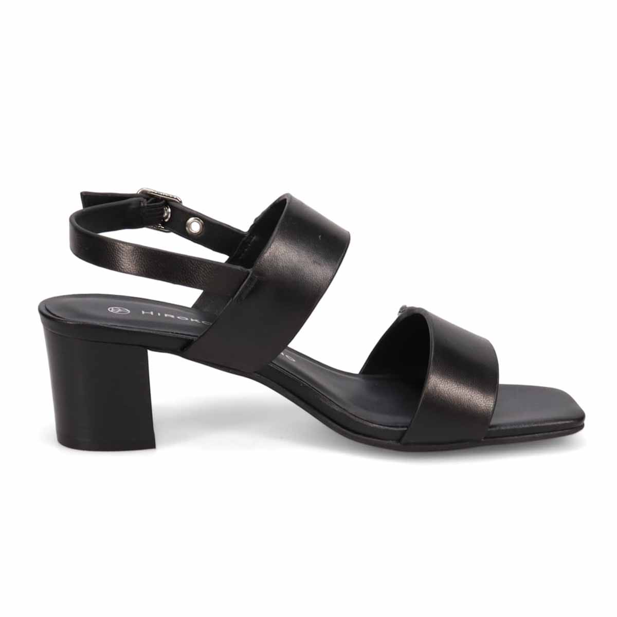 HIROKO KOSHINO 安定の太めヒール バックストラップ 5.5cmヒールサンダル　HKL8009 BLACK 23