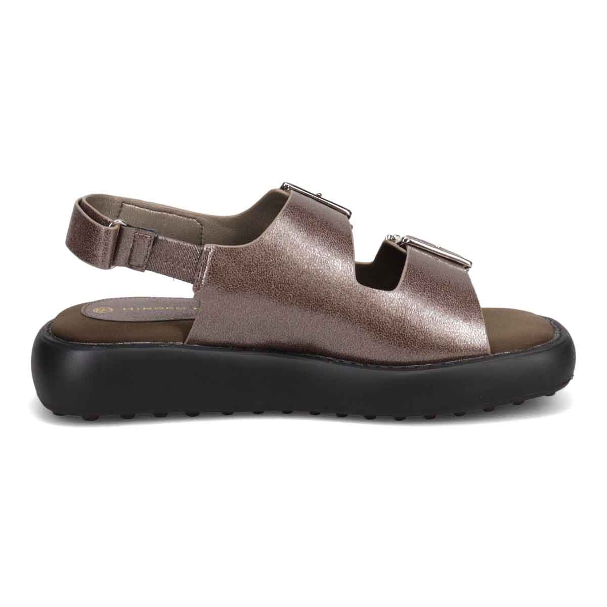 HIROKO KOSHINO 上品なバックル付き厚底サンダル　HKL8011 BRONZE M　(23.0～23.5)